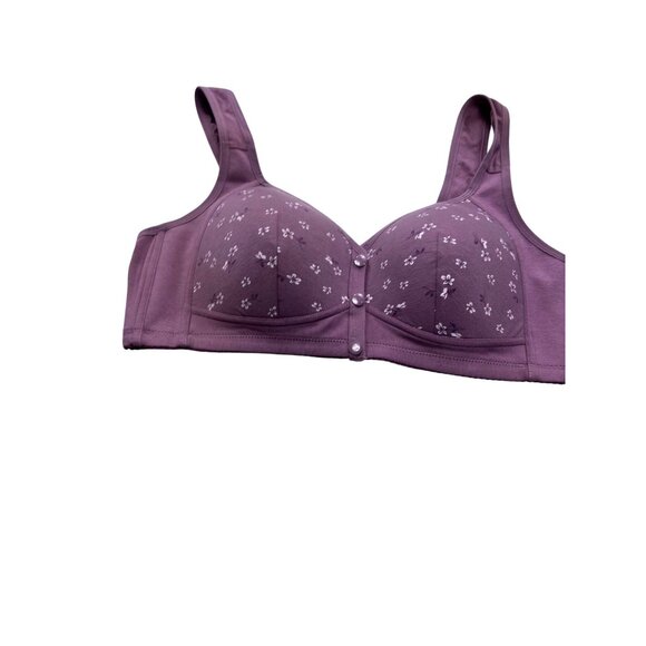 Unbranded Womens Purple Floral Front Closure Bra Size 40C - Picture 6 of 8